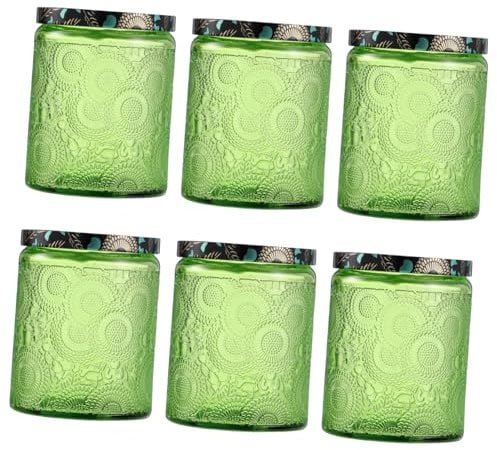 ULDIGI 6pcs Glass Candle Jars Candle Making Scented Glass Container for Storage Jar Craft Candy Storage