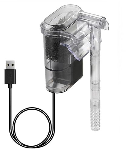 USB Aquarium Filter Waterfall Circulation Pump Small Fish Tank External Sponge Filter for 3-5mm Glass