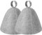 2PCS Sauna Hat Made of Wool, Comfortable and Breathable Head Protection, Steam Bath Hat Room Accessories Felt Heat Dry Headrest, Ergonomi Felted Sauna Cap for Women and Men(Grey)