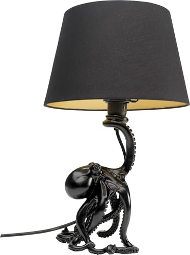 Kare Design Tischlampe Octopus, Schwarz, Höhe 44 cm, E27, Tischleuchte, Tiermotiv, Dekoleuchte, Leuchtmittel nicht inklusive