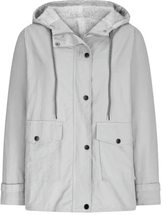 Générique Veste Softshell Femme Coupe Vent Doublé Polaire Chaud Imperméable Respirante avec Capuche Grande Taille Doublée Légère Compacte Veste de Pluie pour Randonnée et Camping (Clear, XL)
