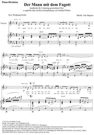 Der Mann mit dem Fagott : für gem Chor a cappella (Klavier ad lib) Klavier-Direktion