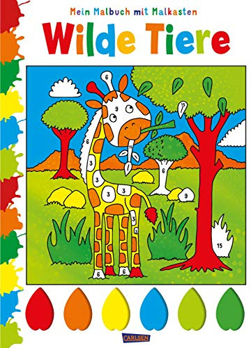 Mein Malbuch mit Malkasten: Wilde Tiere: Mit bunter Wasserfarben-Palette