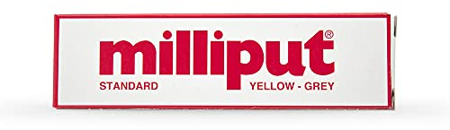 Milliput, pâte epoxy bi-composants grain standard (jaune/gris)