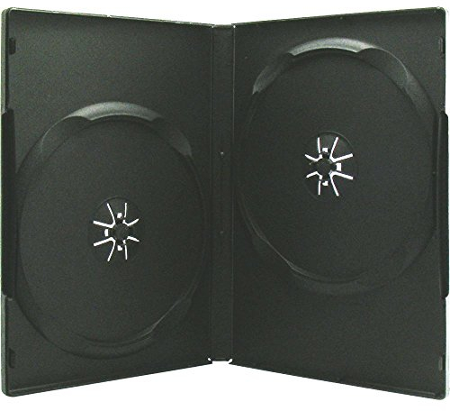 100 Xlayer DVD CD Hüllen 14mm 2fach 2er black eco