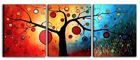 I Colori del Caribe Quadri Moderni Astratti Olio su Tela Dipinti A Mano Quadro Dipinto Alta QUALITA’ Made in Italy Albero dei Sogni