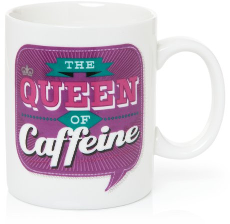Back Chat 13 fl oz 369 ml The Queen of Caffeine Ceramic Mug