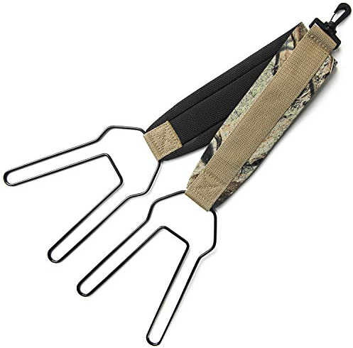 GUGULUZA Metall Galgen Vogelgalgen, Gepolsterter Gurt und Karabinerhaken, für Vögel Ente Carrier Jagd (Doppelt)