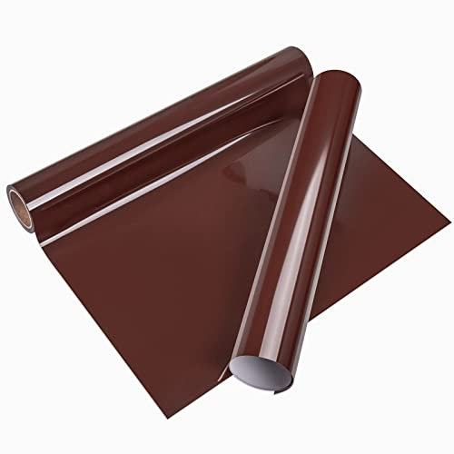 VINYL FROG Heat Transfer Vinyl Roll HTV Vinyl - 12 x5ft Brown Iron on Vinyl for T-Shirts, Heat Press Vinyl for DIY Craft Designs (Brown)