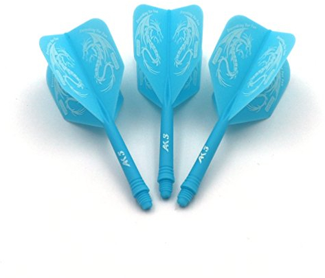 CUESOUL ROST personalisierte integrierte Dartpfeile Schäfte und Darts Flights Medium, Set von 3 Stück Drachen Pattern (CSAK-5JL3)
