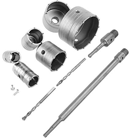 SDS Verlängerung, 10 Stücke TCT Hohl-Bohrkrone Set Kernbohrer und Schaft Kernbohrer-Set Zum Schneiden von Beton, Ziegelstein und Blockarbeiten eignen