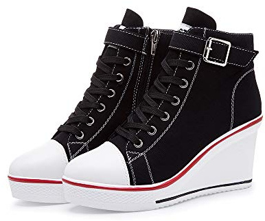 High-Top-Keilschuhe für Damen, EU-Größe 35-43, Leinen, Casual-Stil, für Frühling / Sommer, Keilabsatz
