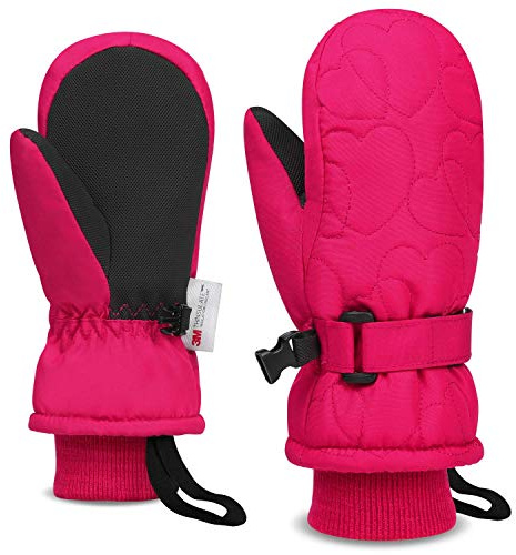GOXUNYUAN Kinder Winterhandschuhe, Wasserdicht Winddicht Warme Handschuhe zum Skifahren Radfahren Elastische Fingerverdickung für Jungen Mädchen
