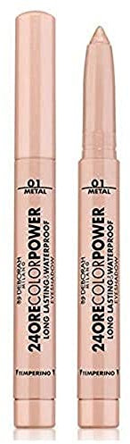 Deborah Milano Lidschatten 24 Stunden Color Power Waterproof, Nr. 1 Champagner, Lidschatten mit Stick, hoher Halt