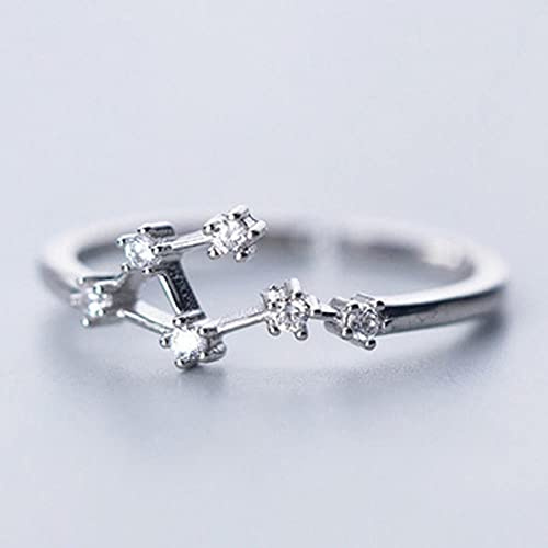 HCMA 12 Konstellationen Sternzeichen Fingerringe Mode Frauen Kubikzircon Einstellbare Ringe Schmuck Für Beste Geburtstagsgeschenke