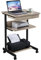Yaheetech Table Informatique Bureau d'Ordinateur Portable Roulant Poste de Travail 56 x 51 x 79 cm Gris avec 1 Tiroir et 2 Etagères Gris