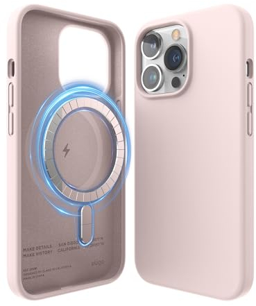 elago Magnetic Silicone Case Compatible with iPhone 13 Pro Case (6.1) Compatible with MagSafe, Built-in Magnets, Premium Silicone, Protective Cover, Compatible with MagSafe Accessories (Lovely Pink)