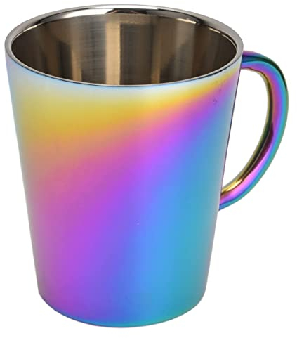 Mug Inox, Tasses à Café En Acier Inoxydable, Tasses Isolées à Double Paroi, Chope à Bière De 300ml Mug De Camping à Double Paroi Avec Poignée Mug Incassable Tasse à Boire Pour Bureau, Domicile