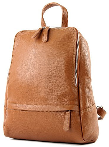 modamoda de T138 Damen Leder Rucksack Handtasche handmade in Italy, Farbe:Cognac2021
