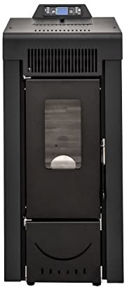 STUFE A PELLET ITALIA Niagara 9 KW - Pelletöfen Effizienz 91% Heizt 80m² Autonomie 21 Std Programmierbar 5 Geschwindigkeiten und Kräfte 24 Monate Garantie Schwarz