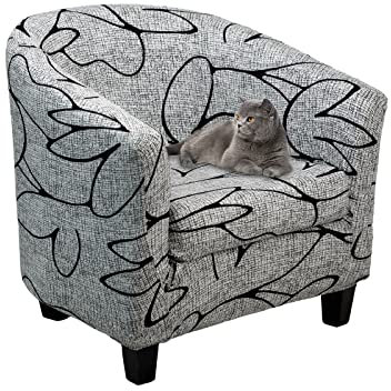 Lydevo Housse pour Fauteuil Cabriolet 2 Pieces Housse de Fauteuil Extensible avec Taie d'oreiller Revêtement de Fauteuil Club Chesterfield Lavable Universel Couverture de Fauteuil,Ligne Fiore