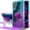 Miss Arts Cover per Samsung Galaxy A54, Cover in Silicone con Paillette Glitterate di Lusso con Supporto, Cover in Gel Liquido Cover Protettiva per Samsung A54, Viola