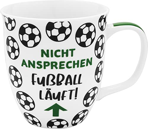 GRUSS & CO Tasse Motiv Fußball | Sprüchetasse, Porzellan, 40 cl | Geschenk, Männergeschenk | 48221