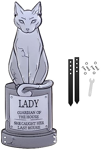 3D-Halloween-Grabstein für Haustiere, aus Metall, Motiv: Dead Lady, XL, 43,2 cm mit Heringen, langlebig, wasser- und rostfrei, UV-bedruckt, werten Sie Ihre Spukhaus-Party auf Haustierfriedhof,