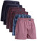 DANISH ENDURANCE Boxers Tissés pour Hommes, 100% Coton Bio, Caleçon en Coton Lot de 4 ou 6, Bleu/Rouge Lot de 6, M