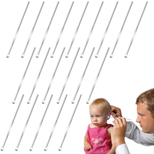 20 Pack Stainless Steel Ear Spoon Ear Pick Cleaner Portable Sliver Metal Curette Remover for Ear Earwax Cleaning Tools for Women and Men