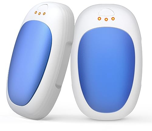 Wasuka Hand Warmers Rechargeable 2 Pack, Electric Handwarmers Reusable Portable USB Pocket Warmer, Long Lasting Hand Heater for Camping Hiking Hunting Ideal Warm Gift for Women Men Blue
