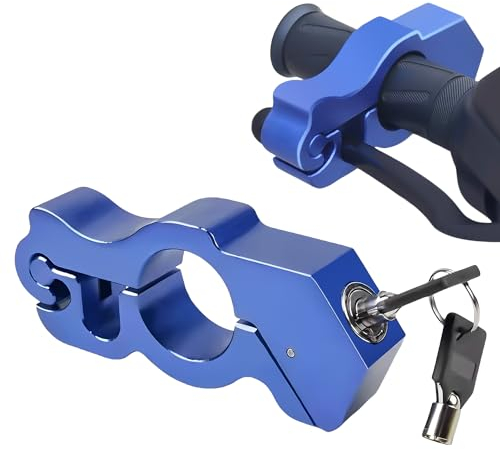 Universal Motorbike Brake Lock: Motorcycle Handlebar Lock with Key, Anti Theft for Scooters, Sports Bikes, Mountain Bike, ATVs (Blue)