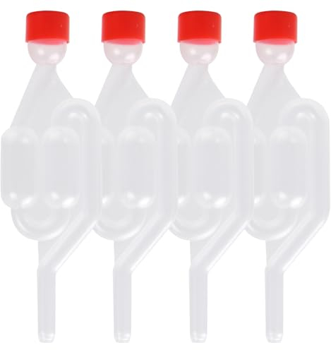 Tibapla 4 Bloqueo de Fermentación Válvula de Fermentación de Plástico Tubo de Fermentación Airlock Válvula de Escape de Fermentación Burbujeador de Fermentación para Cerveza Casera