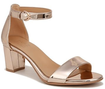 Naturalizer Women's Vera Ankle Strap Block Heel Dress Sandal, Rose Gold Faux Leather, 5 UK