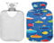 ZZXXB U-Boot-Wärmflasche mit Fleece-Bezug, Haifisch, 1 Liter