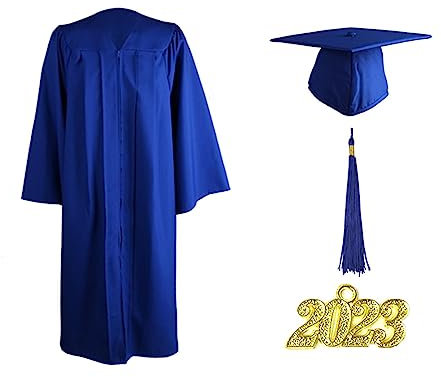 Abschluss Robe, Graduation Robe Und Hut, Akademischer Talar, Uni Abschluss Kleid, Doktorhut, Quaste Graduation Matte Gown Cap Quaste Set Für Hochschule/Abitur/Bachelor/Master Abschlussfeier, Unisex