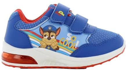 PAW Patrol Kinderschuhe mit Licht von 2 bis 6 Jahre, LED Leuchtschuhe Jungen und Mädchen 28 EU mit Chase und Marshall Motiv, Turnschuhe Sneaker ideal fur Schule und Freizeit, Blau