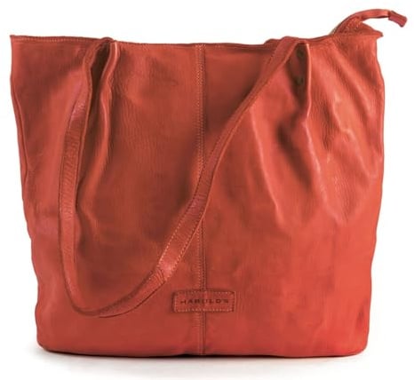 HAROLD'S Leder Schultertasche Submarine Shopper Red dunkelrot
