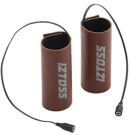 Fiorky 1. Motorrad-Heizgriff mit Timerfunktion, PU-Leder, 5V, Schwarz/Braun, USB-Ladekabel, 10W Leistung