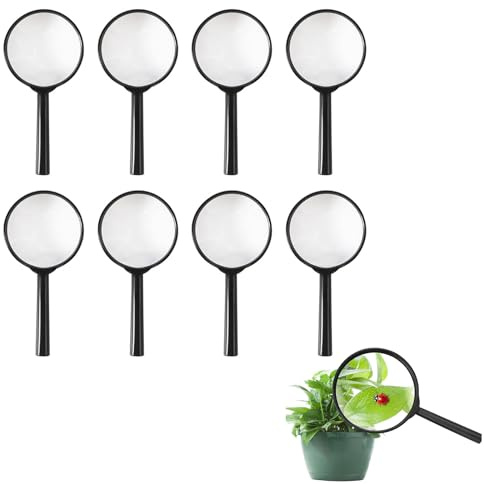 Lupe Kinder, Lupe Für Kinder, 8 Stück Lupen Set, Lupen Kindergeburtstag, Lupen Für Kinder, 5X Lupen Kinder-Lupen Spielzeug, Detektive Lupe Kinder Set, Kinder-Sets Zum Kindergeburtstag Party