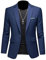 ABARTY Blazer Décontracté pour Homme Coupe Ajustée Veste À Un Bouton Veste De Costume Légère Manteau De Sport Décontracté Costume d'affaires Formel Blazer De Mariage Tuxedo Marine XS