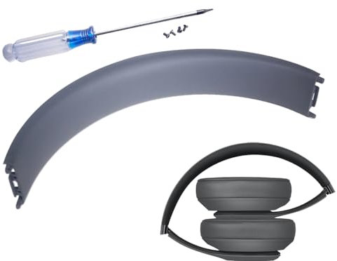 Replacement Studio 3 Top Headpad + Screwdriver (1 Piece) + Screws (4 Pieces) Compatible for Beats Studio3 Wireless Studio 2.0 Wired Wireless Headphones (Dark Grey 1 Set)
