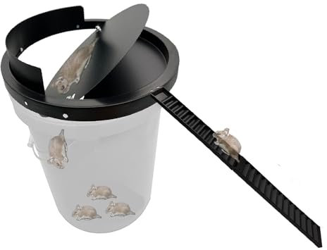 FPXVG Eimerdeckel Mausefalle aus Metall, 1,8 l, starkes Metallmaterial, das nicht gebissen werden kann, automatische Rückstellung, Wiederholungsfang, drinnen und draußen, 1 Packung