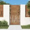 Iiaky Gartentor 105x205 cm Sichtschutz Garten Zauntor GartentüR Sichtschutz Gartentor Cortenstahl Gras-Design