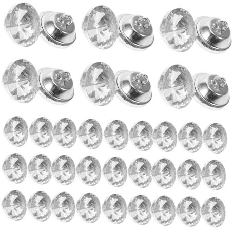 DIYEAH 50stücke Acryl Knöpfe Für Kopfteil Kleine Polsterknöpfe Mit Metallring Dekorative Sofaknöpfle Diy-acrylknöpfe Für Sofas Couchen Und Betten