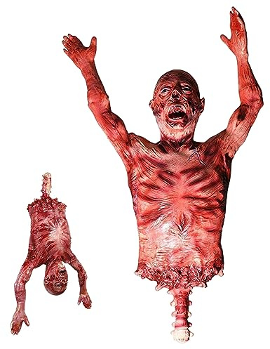 Hängende Halloween Leiche halber Körper realistisch gruseliger Latex dekorativer Torso Deko Halloween Requisite für Spukhaus Party Bar Halloween Leiche Halloween Leiche Leichen Requisiten Hallowe