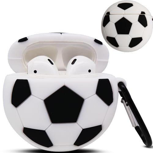 Air1&2 Schutzhülle, Zierhülle für Air Box, Kompatibel mit Apple Air 1&2, Silikon Hülle Airpods (Football)