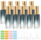 PATIKIL Travel Perfume Bottle Refillable, 10 Pcs 10ml Travel Size Mist Perfume Bottle Empty Glass Sprayer with Labels Funnel Pipette for Liquid Essential Oil, Light Blue/Gold Tone