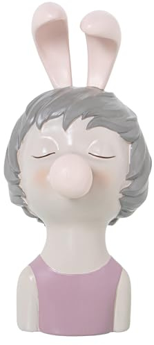 FIGURA RESINA CABEZA DE CHICAC/CHICLE ROSA_12X15X25CM