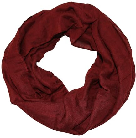 beybey® Basic Damen Loopschal aus Viskose & Baumwolle und in vielen Farben. Perfekte Geschenkidee! (bordeaux)